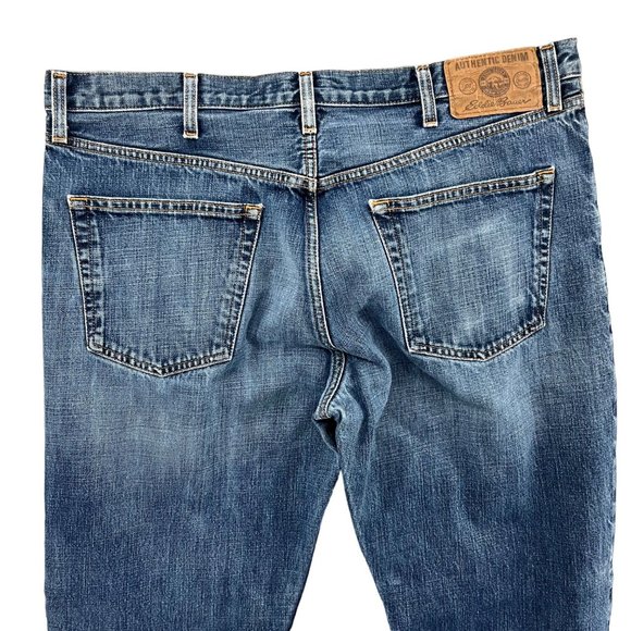 Eddie Bauer Jeans Mens Blue Straight Leg Cotton Denim Size 38x34 - Picture 4 of 13